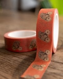 ちょっと目つきの悪い自転車ぞうさん-ティラキタオリジナル マスキングテープ 15mm x 10m