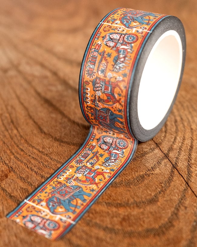 マハラジャの行進-ティラキタオリジナル マスキングテープ 20mm x 10mの写真マスキングテープ,マスキング,テープ,かわいい,インドデザイン