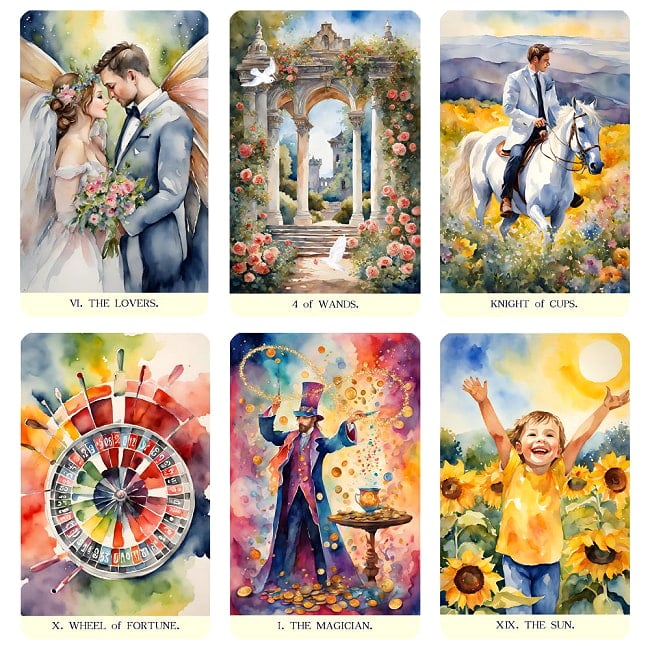 グレース・タロット - Grace Tarot 4 - カードの大きさはこのくらい。カードを持っている手は、手の付け根から中指の先までで約17cmです。