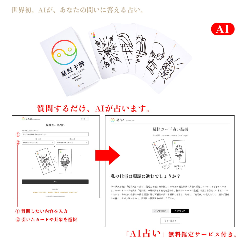 送料無料 占い カード タロット オラクル 易経カード I Ching card
