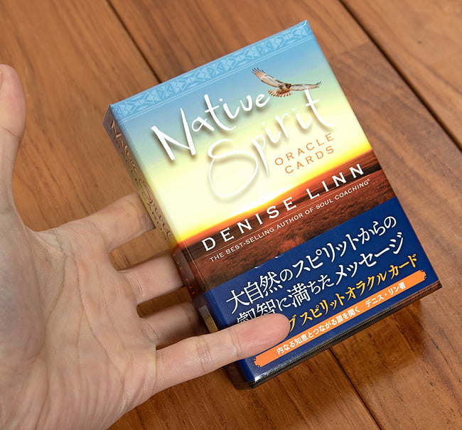 ネイティブスピリット オラクルカード- Native Spirit ORACLE CARDS 5 - 外箱の大きさはこのくらい。箱を持っている手は、手の付け根から中指の先までで約17cmです。