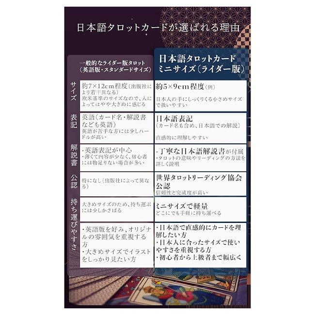 日本語版ウェイトタロットカード − Waite Tarot Cards (Japanese Edition) 5 - 扱いやすい大きさです