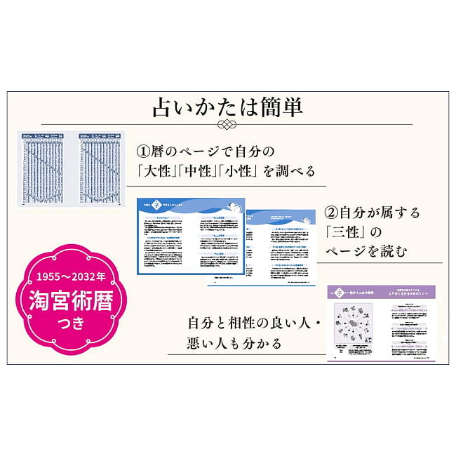 淘宮術占い　もうひとつの誕生日で本当の自分がわかる - Tokyujutsu Divination Discover Your True Self via Your Other Birthday 4 - 扱いやすい大きさです
