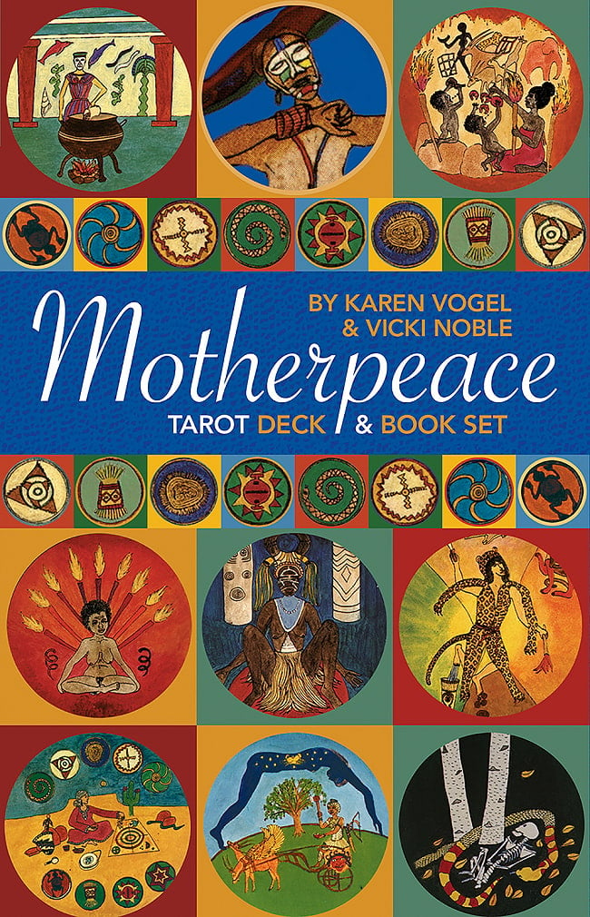 ミニマザーピースラウンドタロットデッキ＆ブックセット - Mini Motherpeace Round Tarot Deck & Book Setの写真1枚目です。神秘の世界へオラクルカード,占い,カード占い,タロット