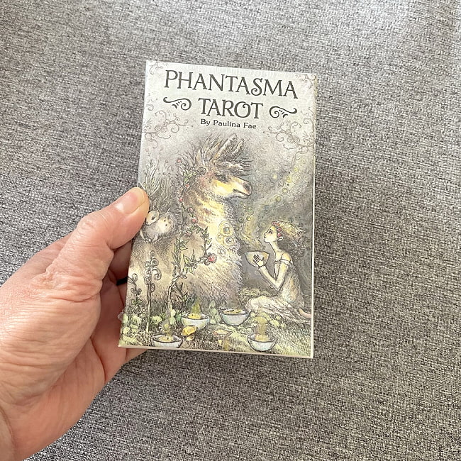 ファンタズマタロット - Phantasma Tarot 6 - 箱を手に持ってみました。箱を持った手は、付け根から中指の先まで約15cmです
