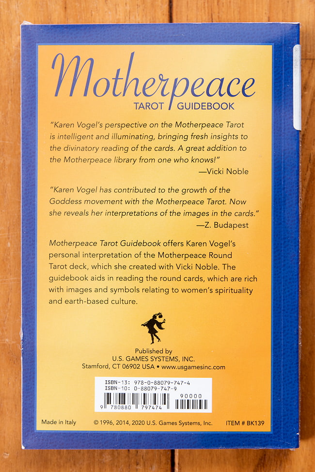 マザーピースラウンドタロットデッキブック - Motherpeace Round Tarot Deck Book〔英語解説本のみ〕 3 - 裏面の写真です