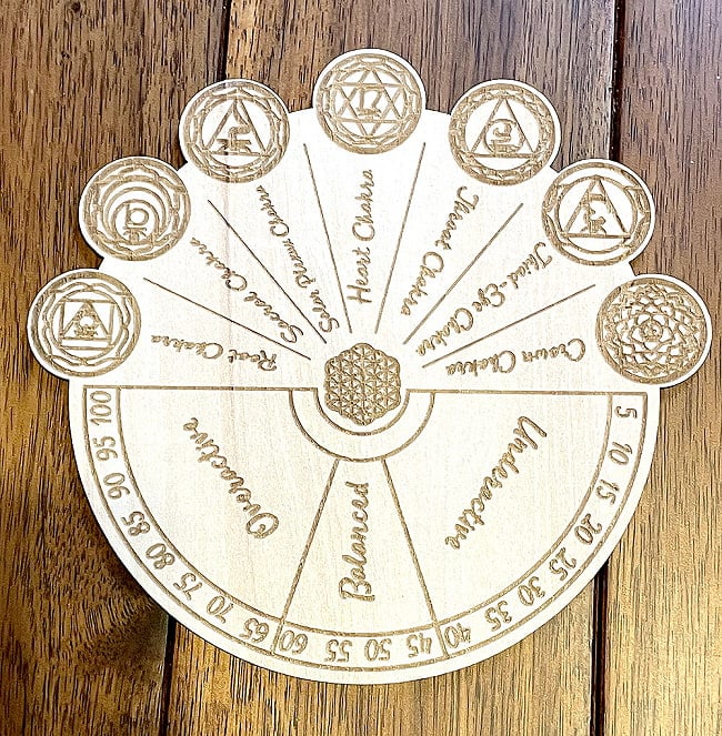 ダウジングボード（セブンチャクラ）- Dowsing board (Seven Chakra)の写真オラクルカード,占い,カード占い,タロット,ルノルマン,レノルマン,Lenorman,オラクル,ダウジング,ペンジュラム