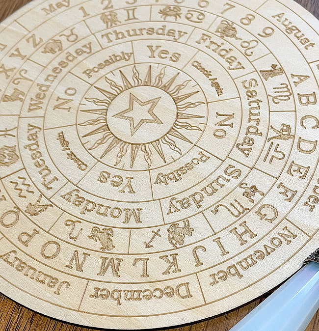 ダウジングボード（ペンタクルホロスコープ 小）- Dowsing board (small Pentacle horoscope) 2 - ナチュラル素材で出来ています。