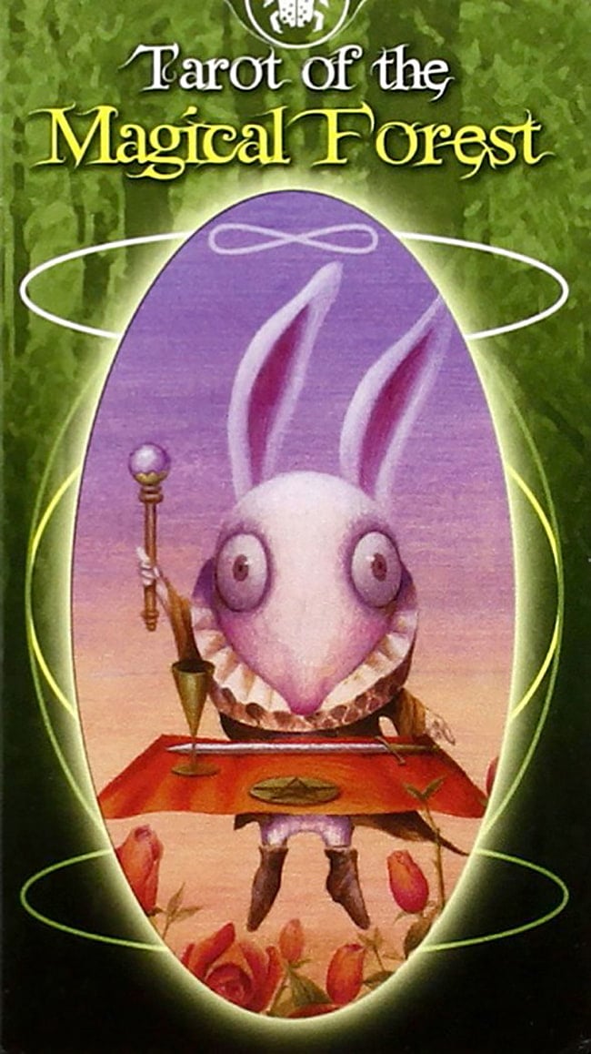 マジカルフォレスト・タロット - Magical Forest Tarotの写真1枚目です。表紙はマジシャンのカード、、うさぎですか？どのキャラも卵型でかわいいです。オラクルカード,占い,カード占い,タロット
