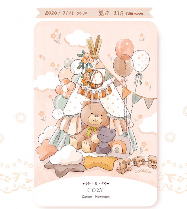 コトリエ クマチャンムーンカード - cotolie KUMACHAN MOON CARDS 4 - 