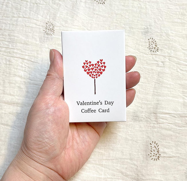 バレンタインコーヒーカード - valentine coffee card 5 - 箱はこのくらいの大きさ。シャッフルしやすく、使いやすいです。