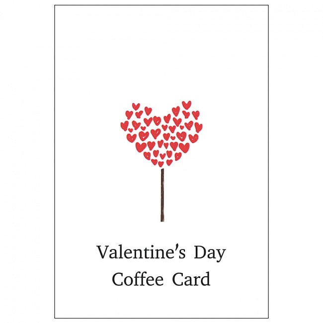 バレンタインコーヒーカード - valentine coffee cardの写真1枚目です。ハートでハートの木♡オラクルカード,占い,カード占い,タロット