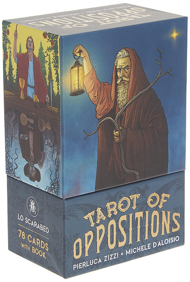 オポシオンタロット - Opposition Tarot 3 - 箱裏には、カードの背景や物語が