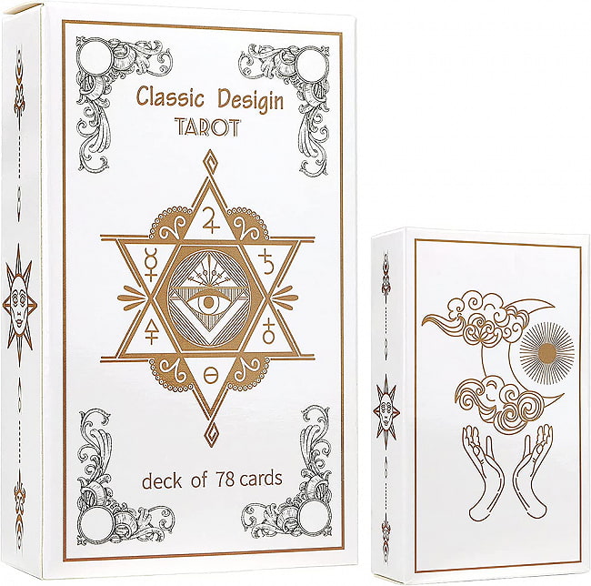 クラシックデザインタロット - サンアンドムーン白箱 - Classic Design Tarot - Sun and Moon White Boxの写真1枚目です。素敵なカードです、あなたはなにを問いますか？
オラクルカード,占い,カード占い,タロット