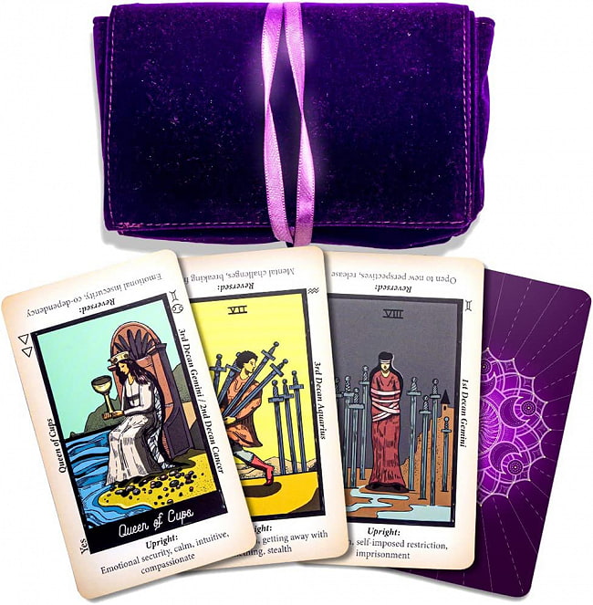 タロットカード袋入り - bag of tarot cards 2 - 8番が力、11番が正義のカードの場合はウエイト版。