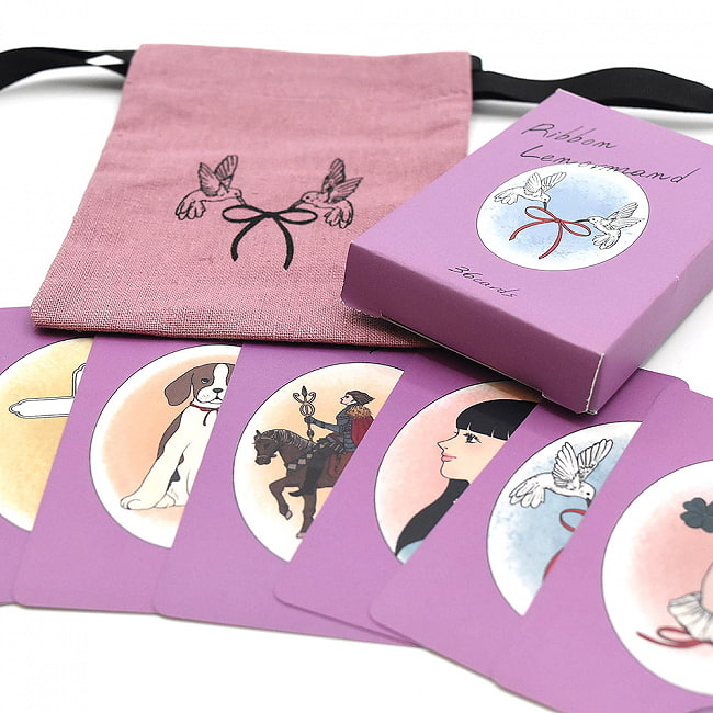 リボンルノルマン＆ポーチセット - Ribbon Lenormand & Pouch Setの写真1枚目です。パッケージ写真ですオラクルカード,占い,カード占い,タロット