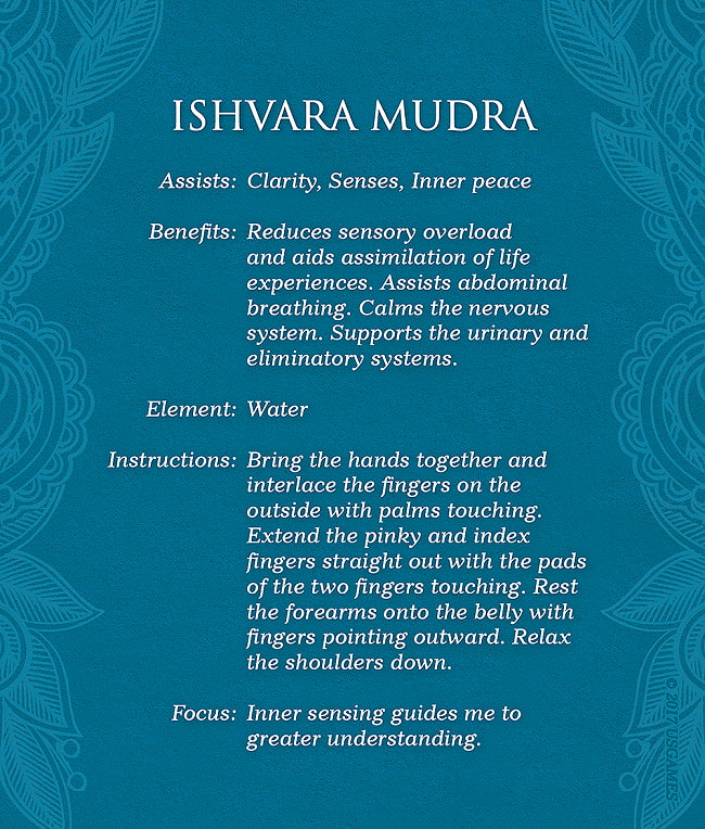 五大元素を目覚めさせるためのムドラ - Mudras for Awakening the Five Elements 4 - カードの大きさはこのくらいです
