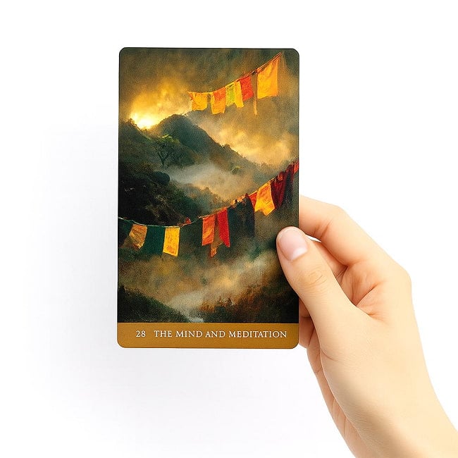 パスオブライトオラクル - The Path of Light Oracle 8 - カードを手に持ってみました。カードを持った手は、付け根から中指の先まで約15cmです