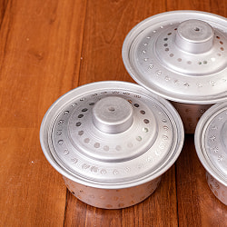 スタッキングができる　蓋付きアルミハンディ3点セット　軽量で省スペース！キャンプにもオススメの食器 - サブ5