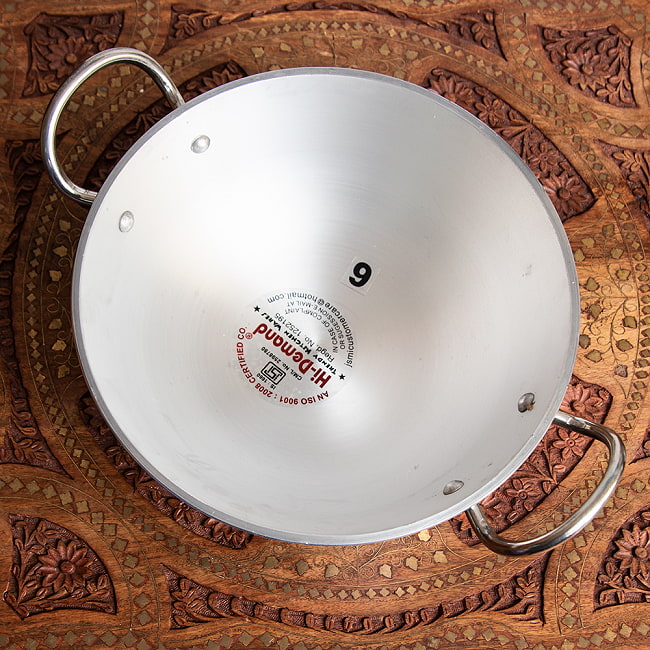 インド鍋 アルミニウム カダイ【直径：約27.5cm】 2 - 上からの写真です