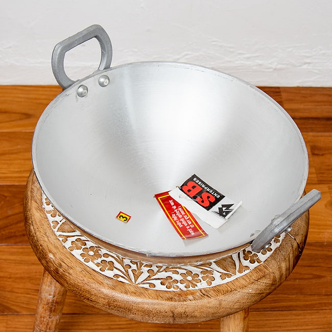 インド鍋 アルミニウム カダイ【直径：約26.5cm】 2 - 上からの写真です