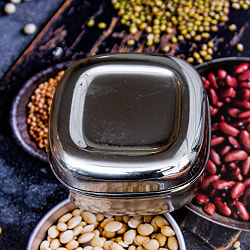 ステンレスのマサラケース・小物入れ 幅：約6.5cm - サブ2