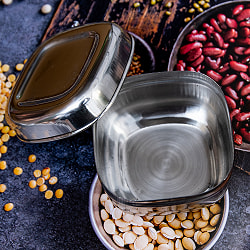 ステンレスのマサラケース・小物入れ 幅：約6.5cm - サブ3