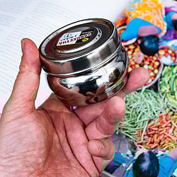 ステンレスのマサラケース・小物入れ 直径：約7.5cm - サブ5