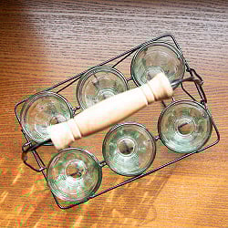 チャイワーラーのチャイカップホルダー - 6カップ用　ナチュラル - サブ4