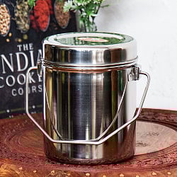 【送料無料・2個セット】〔1.4L〕インドのステンレスミルクポット ビリー缶 ブッシュクラフト 焚き火とキャンプの直火調理にもの写真
