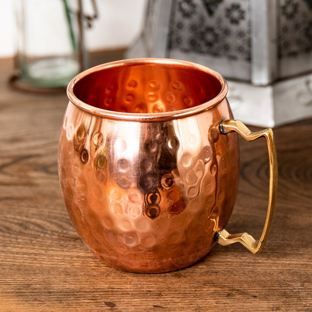 銅製水入れ 陶器真鍮持ち手-