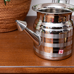 大きなステンレスのネティポット　鼻うがい（鼻水差し）超特大サイズ[ 直径：約10.5cm　高さ：12.5cm 約900ml] - サブ2