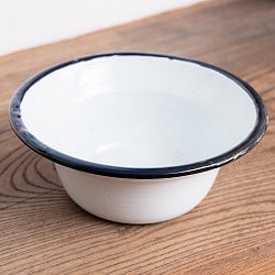 印度琺瑯 アンティーク調のホーロー 多目的ボウル - 外径15.5cm程度 - サブ2