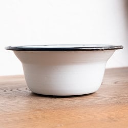 印度琺瑯 アンティーク調のホーロー 多目的ボウル - 外径15.5cm程度 - サブ3