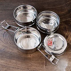 3段インド弁当箱 【高さ：約13cm】 - サブ4