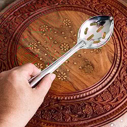 【インドの大スプーン】取り分け等に サブジスプーン 26cm - サブ5