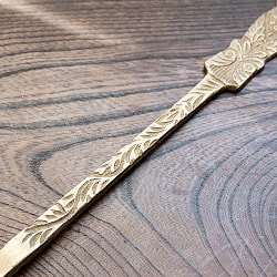 装飾が美しい　インドのブラスサーブスプーン　約37.5cm - サブ3