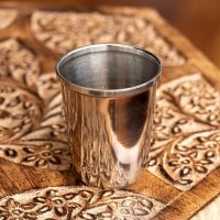 小さなステンレスのチャイカップ プージャグラス ショットグラスサイズ〔約4.5cm 約50ml〕