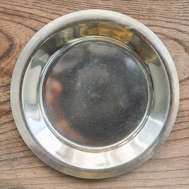 重ねられるティファン小皿　ステンレスの薄小皿(約12cm)の写真ステンレス,小皿,カレー小皿,皿,インド,