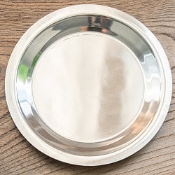 【5個セット】重ねられるカレー小皿　ステンレスの薄小皿(約13.8cm)の写真