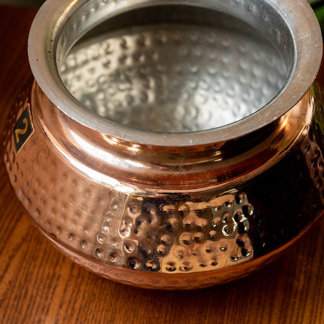 ハンディカダイ - インドの鍋【直径約19cm】 2 - とても雰囲気があります