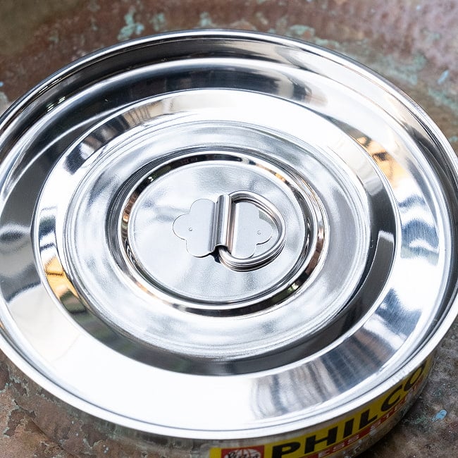 中ぶた付き 円形スパイスボックス　7種類のスパイスを入れられる！[直径約21cm] 9 - 取っ手の【デザイン：No.2】です