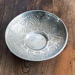 手彫り大輪花柄 エンボスアルミボウル 30cm - サブ2