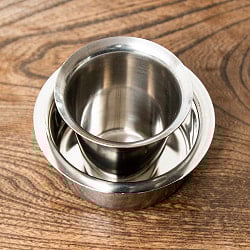 南インドのコーヒーカップとソーサーセット　良クオリティ〔直径:約9.5cm〕 - サブ2