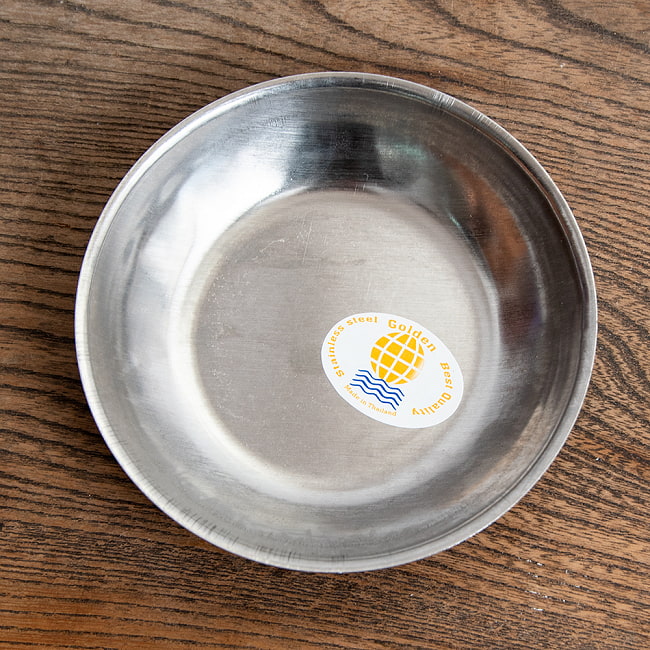 タイのステンレス小皿 薄皿 直径：約10cm 3 - 真上からの様子です。