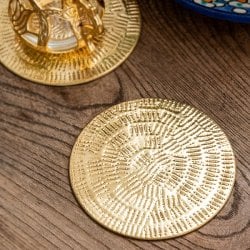 ムスリム職人の手仕事が息づく ブラスコースター 筋目仕上げ