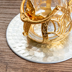 ムスリム職人の手仕事が息づく アルミコースター 槌目仕上げ - サブ4