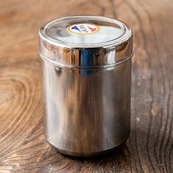 【大きめ】ステンレスのマサラケース・小物入れ-6号[約9.5cm×6.5cm ]の商品写真