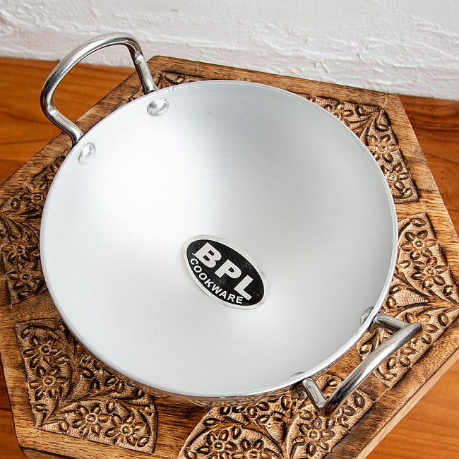 インドの食器＆鍋 アルミニウム カダイ 【直径17.5cm】 インド鍋 2 - 上からの写真です