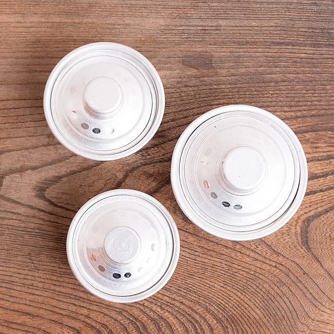 スタッキングができる　アルミハンディ3点セット　軽量で省スペース！キャンプにもオススメの食器 8 - 上から見てみました。